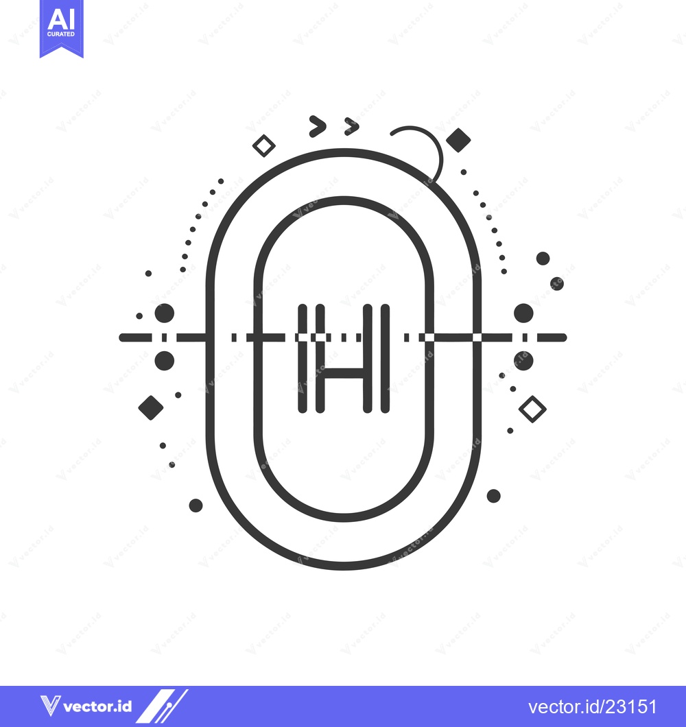 Premium Vector of Black and White Abstract Drawing of an Oval with Lines Inside