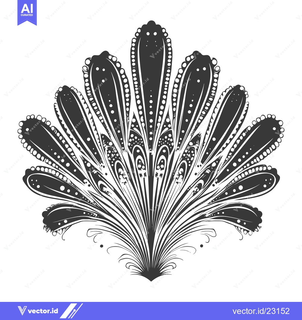 Premium Vector dari Black and White Abstract Floral Design with Circular Patterns