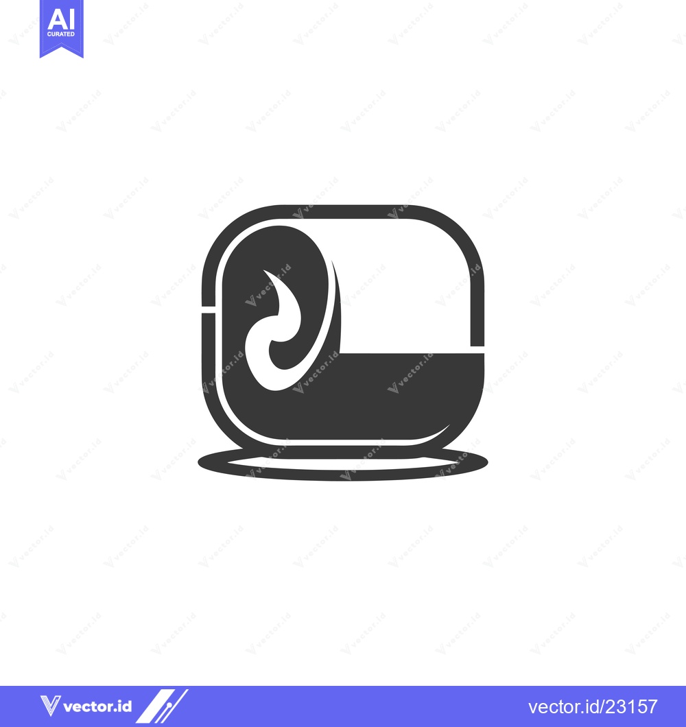 Premium Vector dari Black and White Abstract Icon with a Curved Line and Rounded Square