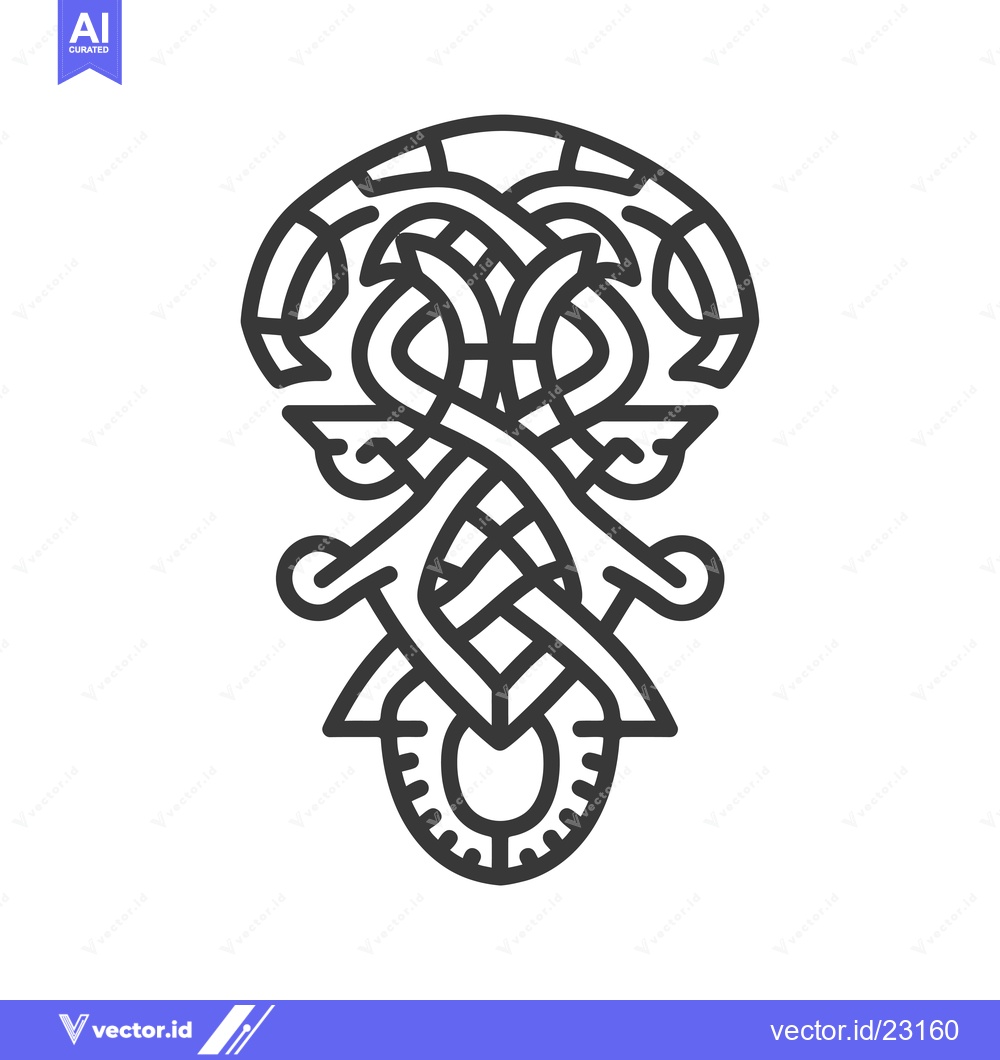 Premium Vector dari Black and White Abstract Interlocking Design with Rounded Shapes