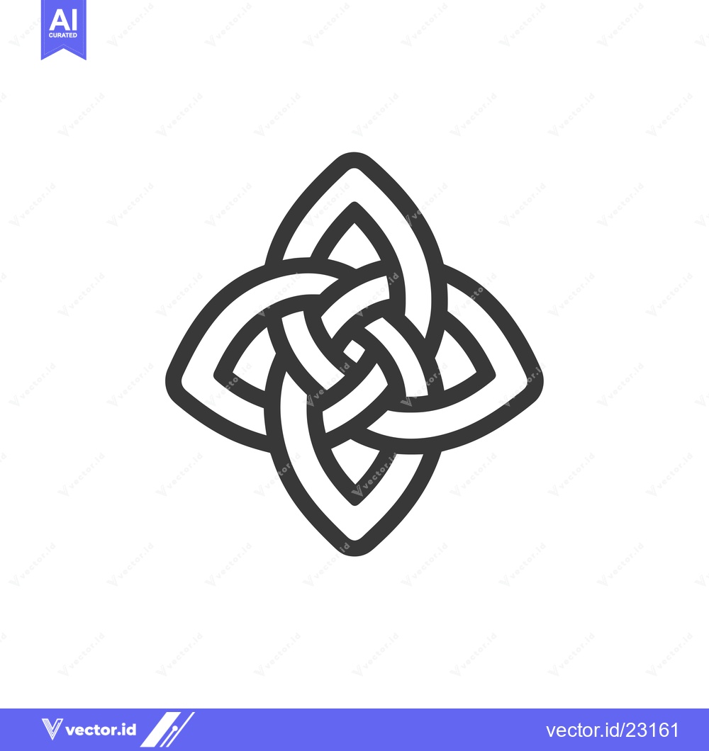 Premium Vector of Black and white abstract intertwined knot design