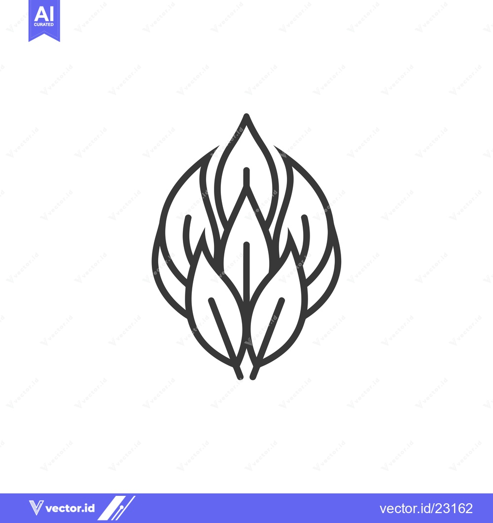 Premium Vector of Black and white abstract leaf design
