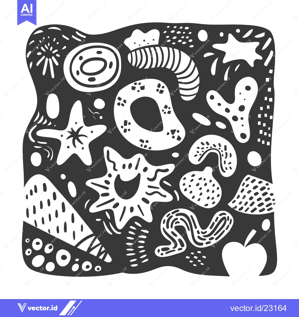 Premium Vector dari Black and White Abstract Shapes and Patterns
