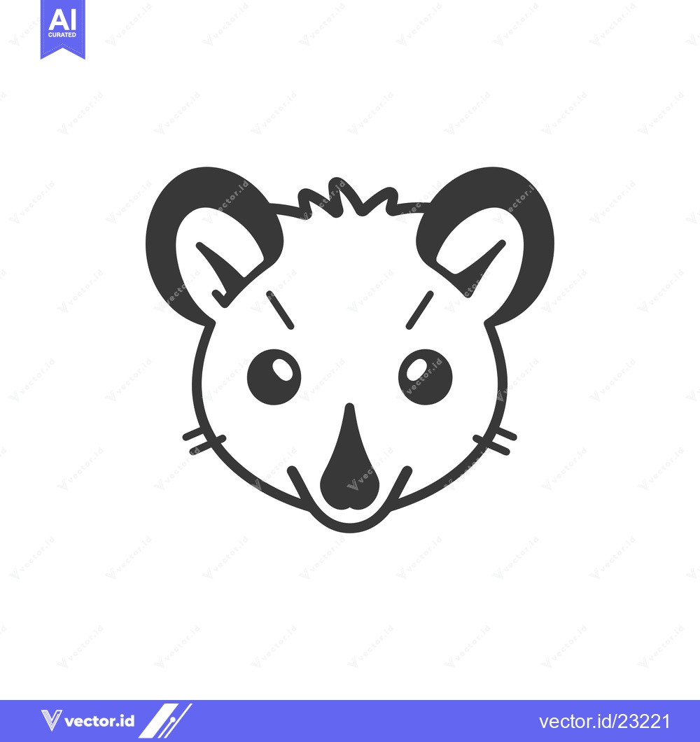 Premium Vector dari Black and White Cartoon Mouse Face Illustration