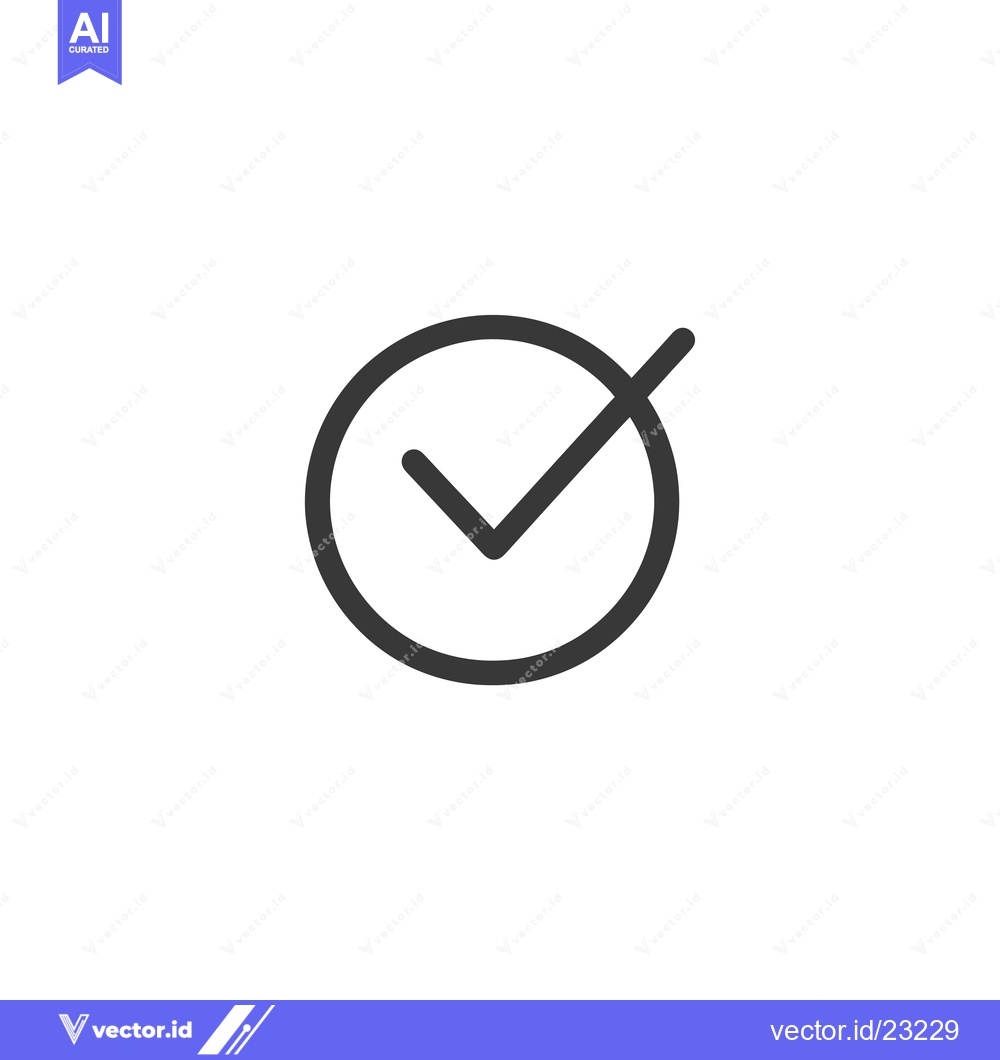 Premium Vector dari Black and White Checkmark Icon in a Circle