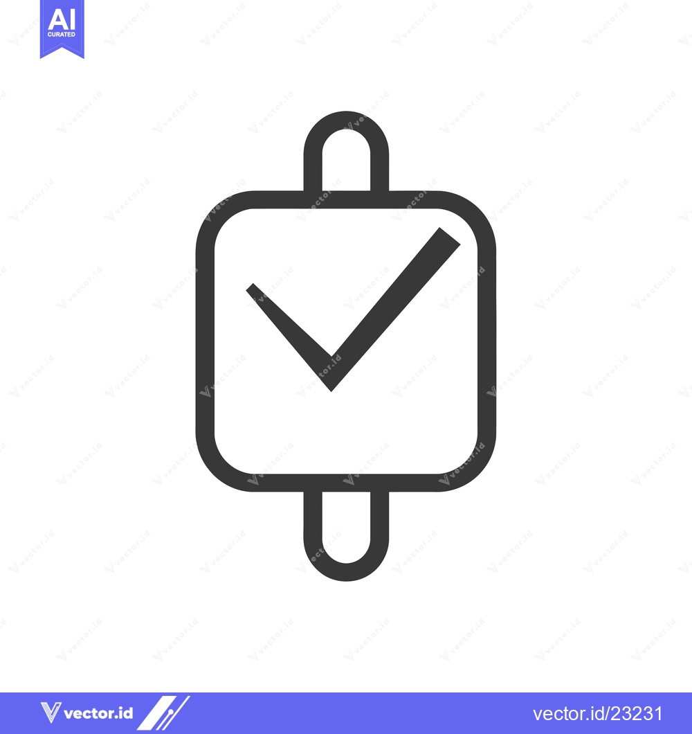 Premium Vector dari Black and White Check Mark Icon with Rounded Square and Handles