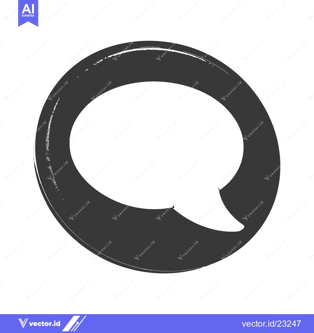 Premium Vector dari Black and White Circle with Speech Bubble Icon