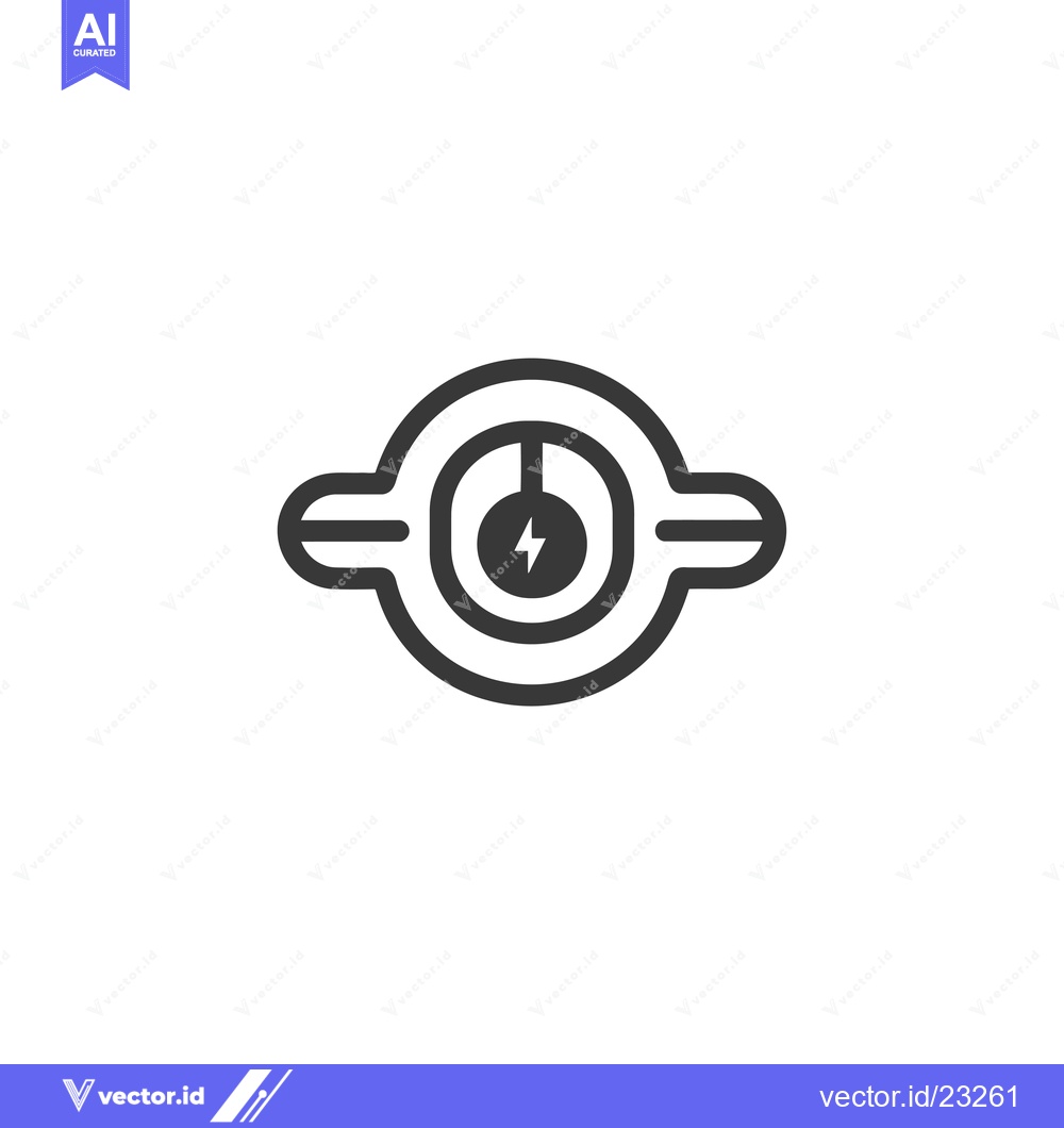Premium Vector dari Black and White Circular Graphic with Lightning Bolt in Center
