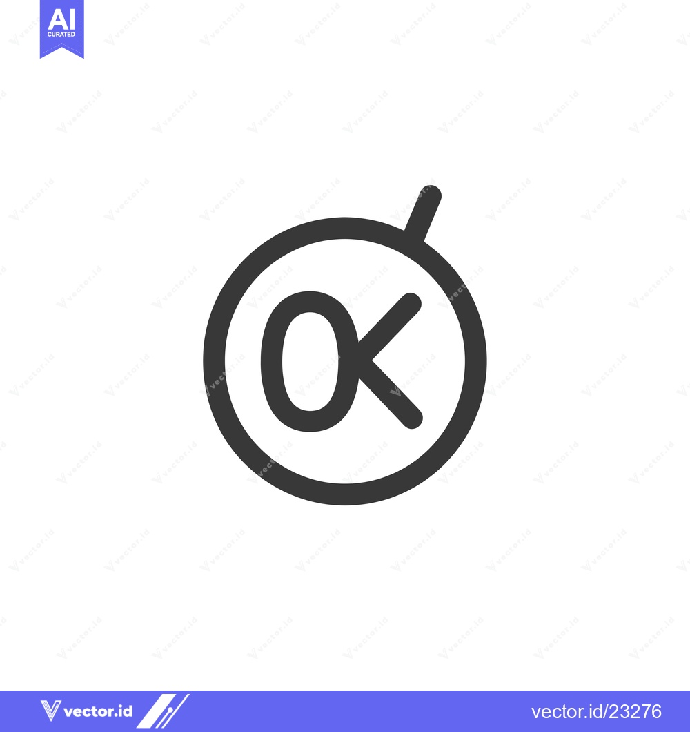 Premium Vector dari Black and White Circular OK Symbol Icon