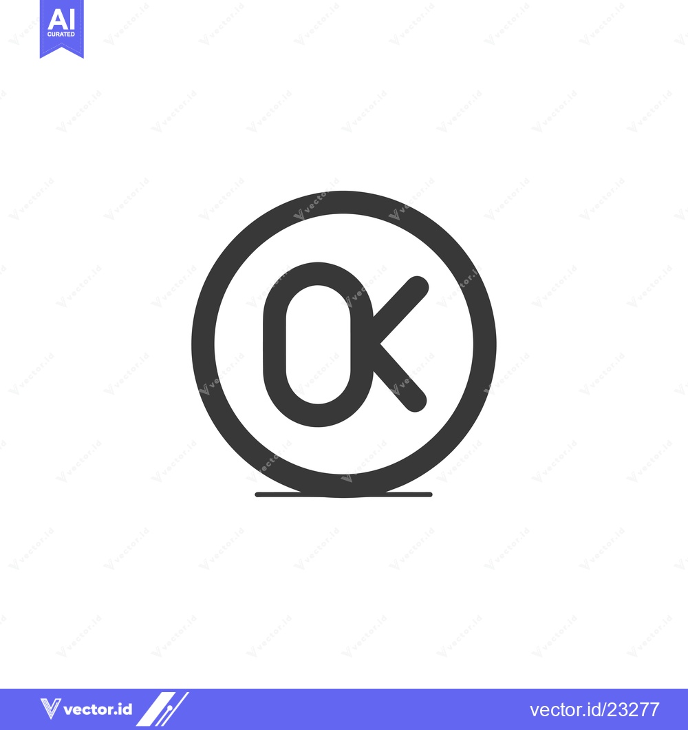 Premium Vector dari Black and White Circular OK Symbol with Shadow