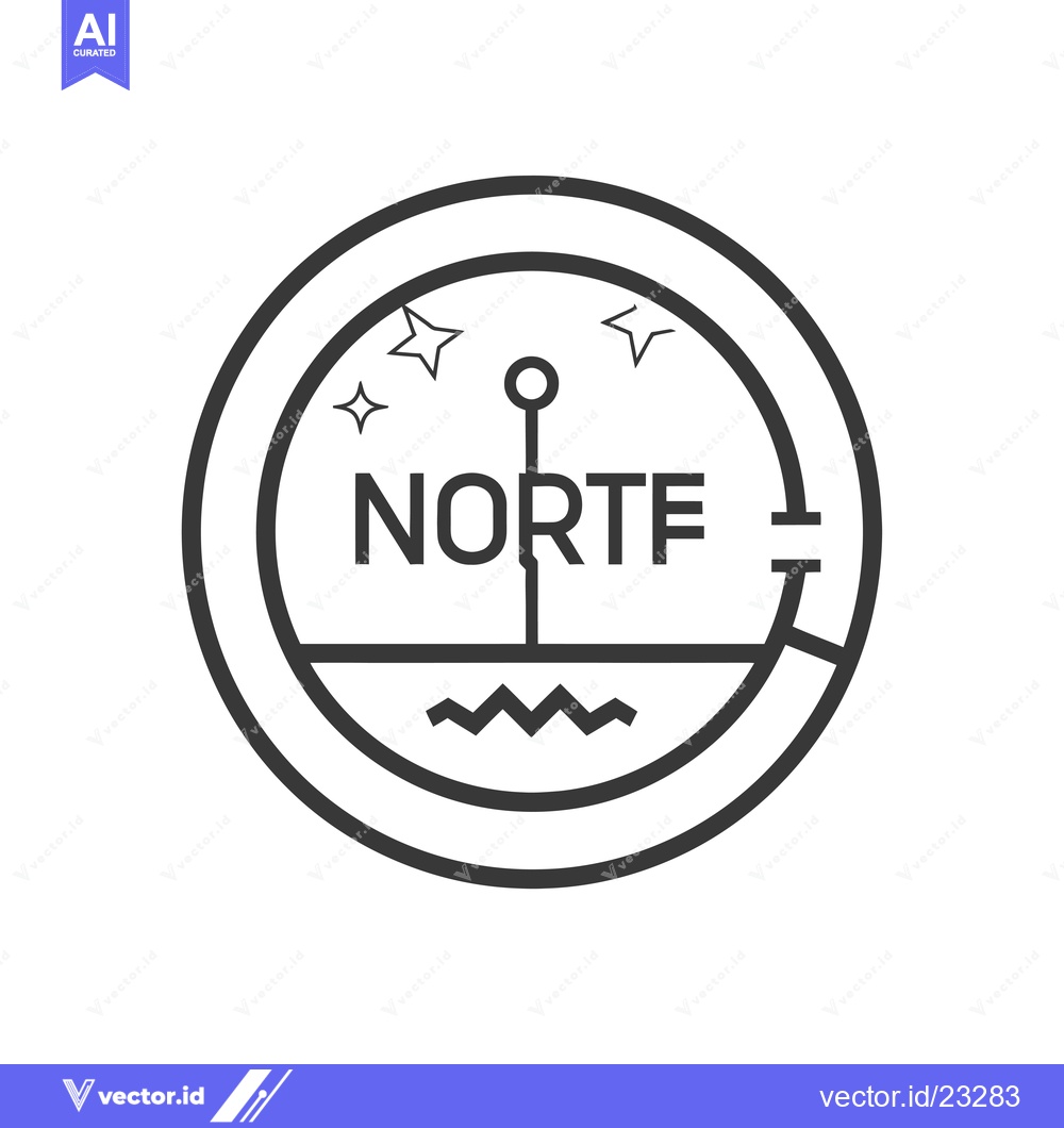 Premium Vector of Black and White Compass with Stars and Zigzag Line