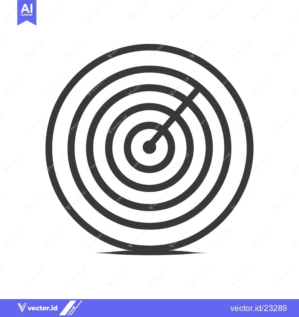 Premium Vector of Black and White Concentric Circle Target Icon