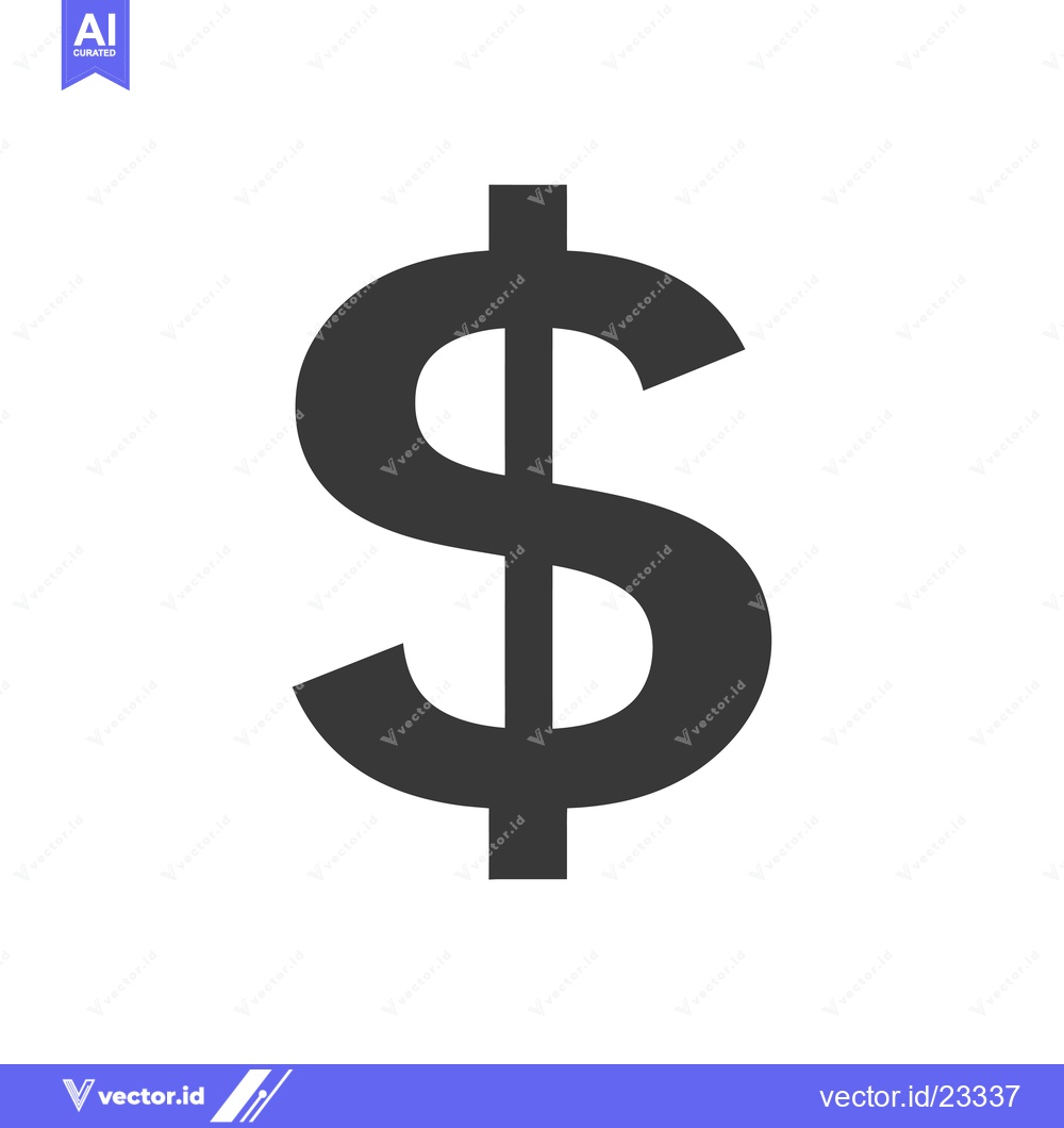 Premium Vector dari Black and White Dollar Sign Icon