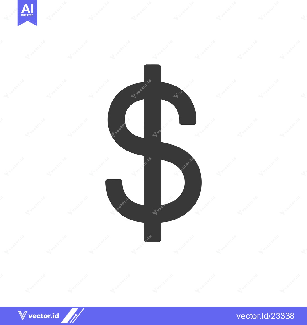 Premium Vector dari Black and white dollar sign icon