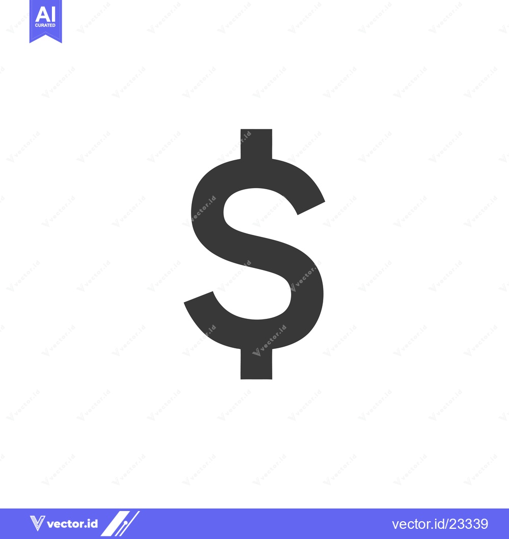 Premium Vector of Black and White Dollar Sign Icon