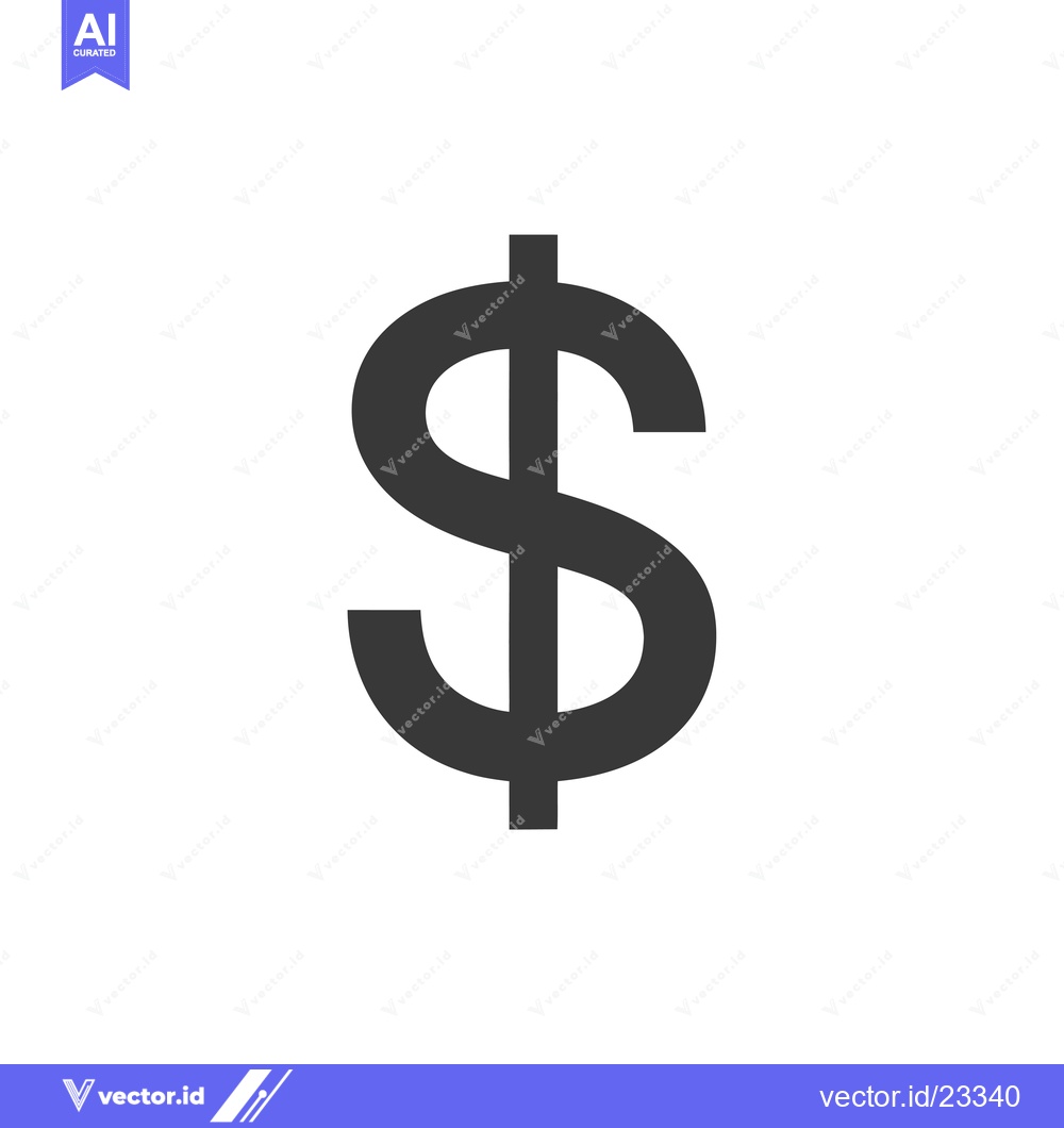 Premium Vector dari Black and White Dollar Sign Icon