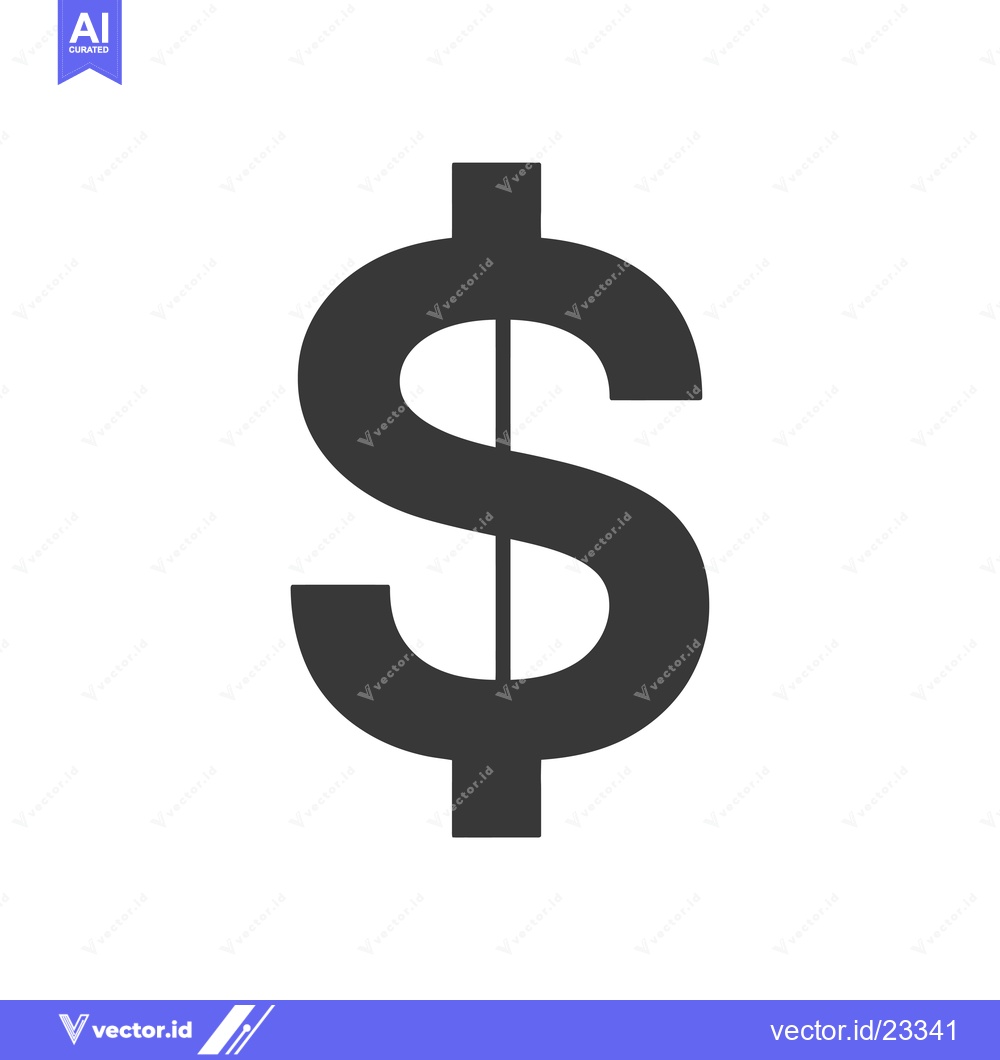 Premium Vector dari Black and White Dollar Sign Icon