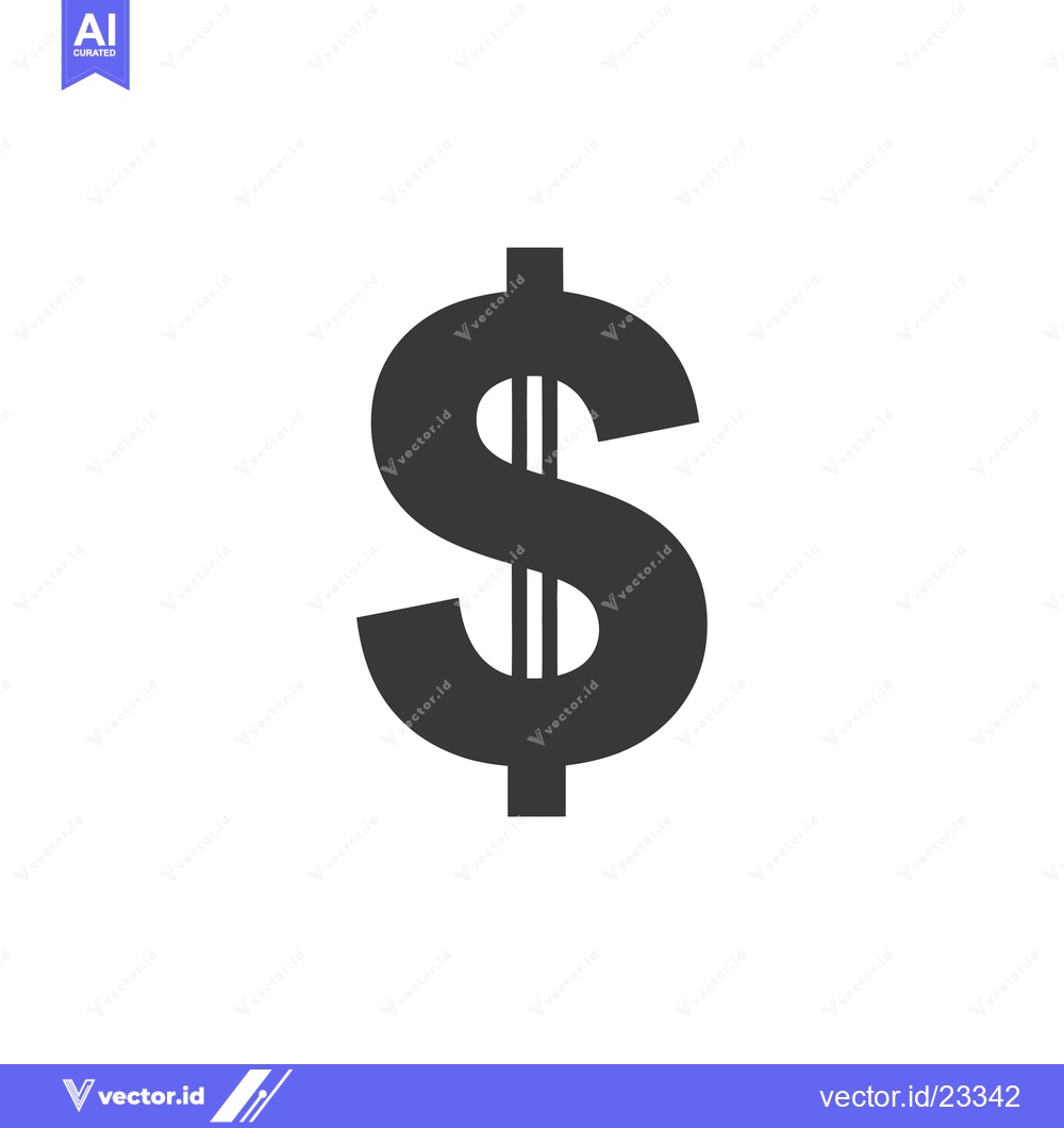Premium Vector of Black and White Dollar Sign Icon