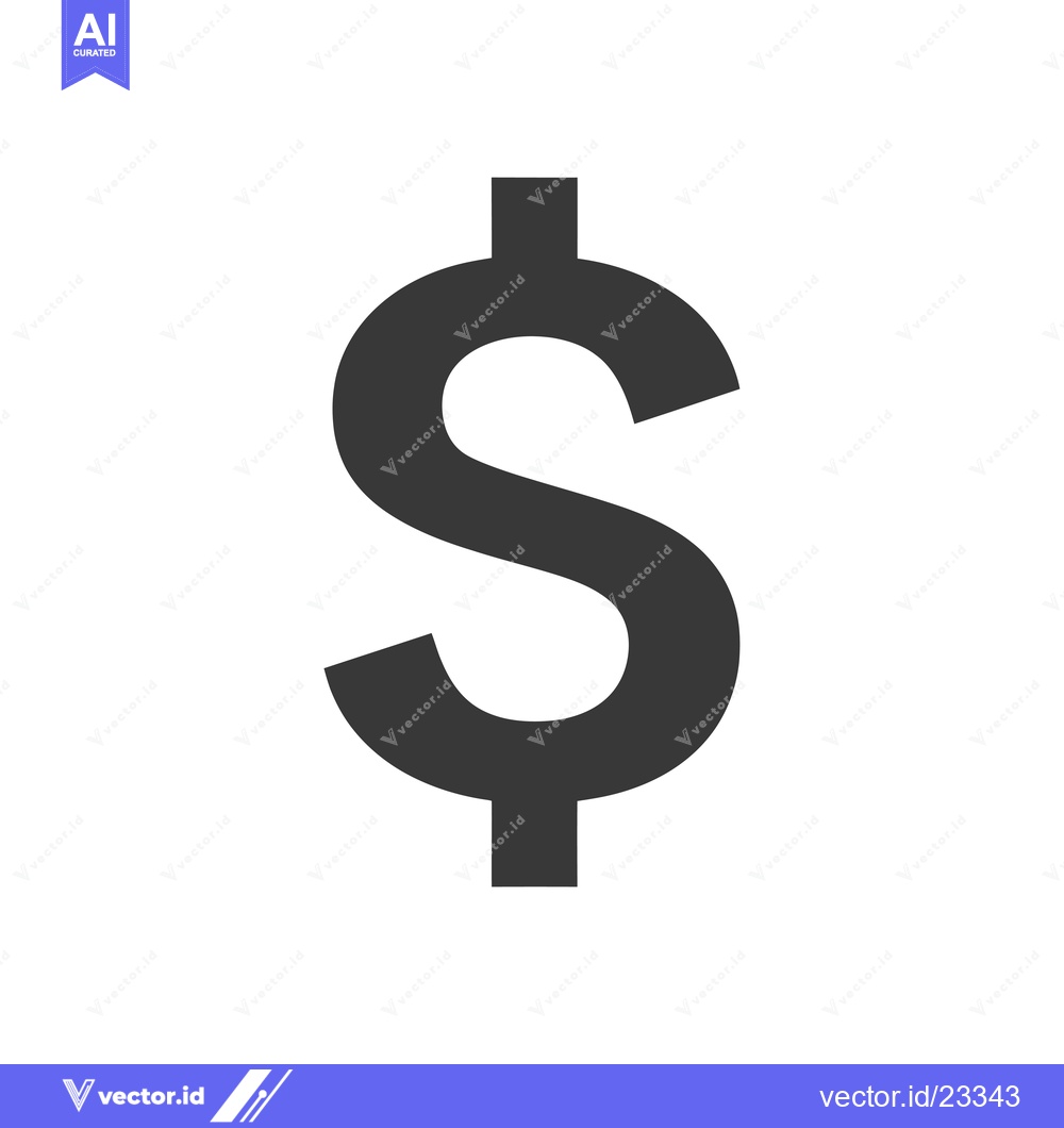 Premium Vector of Black and White Dollar Sign Icon