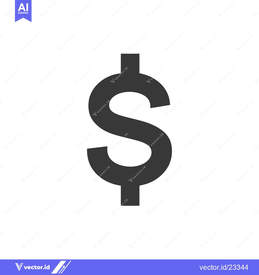 Premium Vector of Black and White Dollar Sign Icon