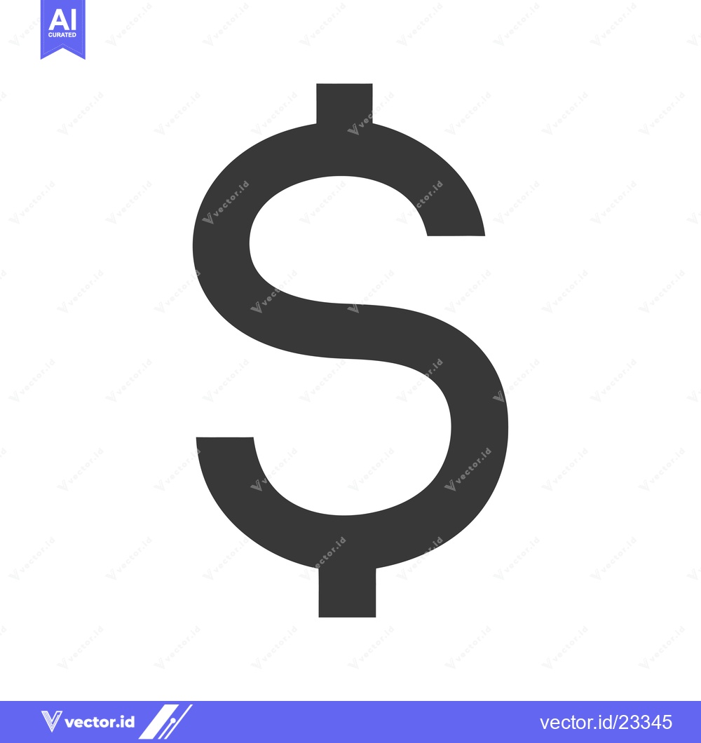 Premium Vector dari Black and White Dollar Sign Icon