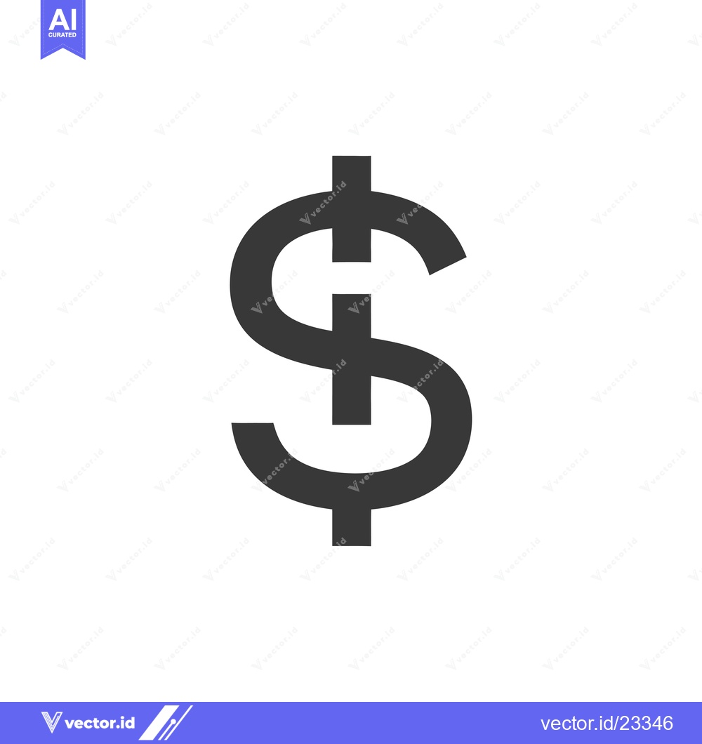 Premium Vector of Black and White Dollar Sign Icon