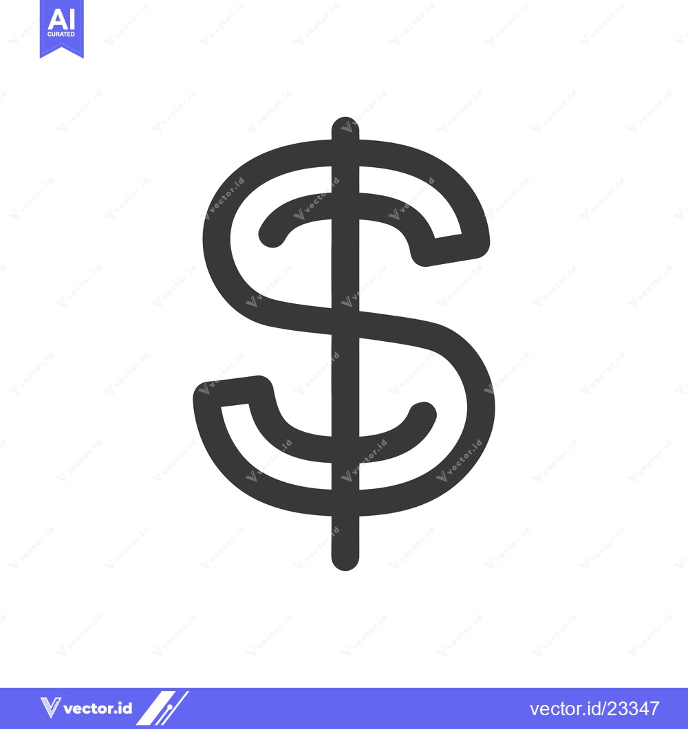 Premium Vector dari Black and White Dollar Sign Icon