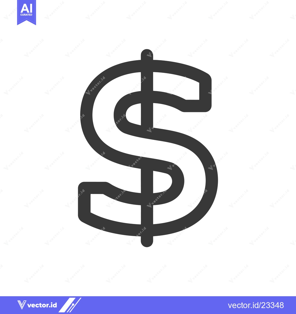 Premium Vector dari Black and White Dollar Sign Icon