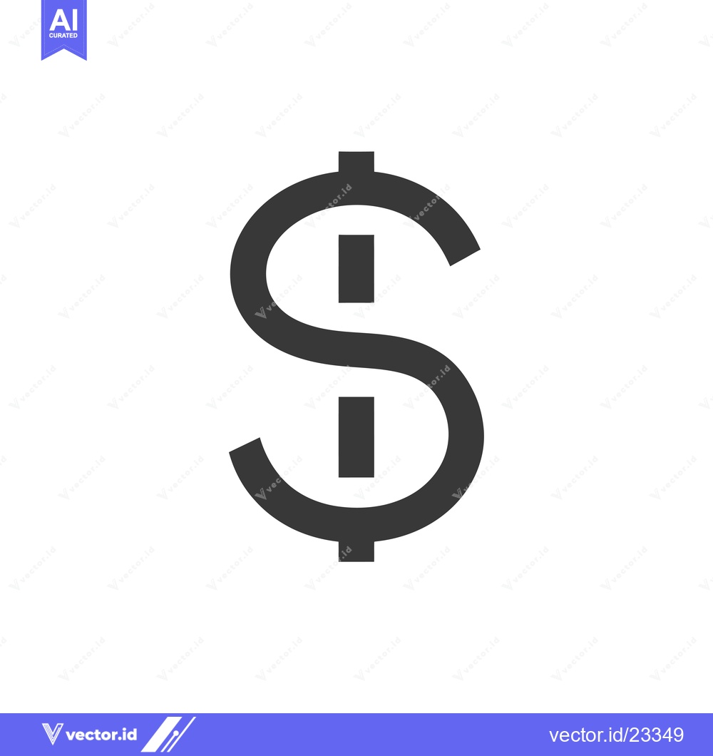 Premium Vector of Black and White Dollar Sign Icon