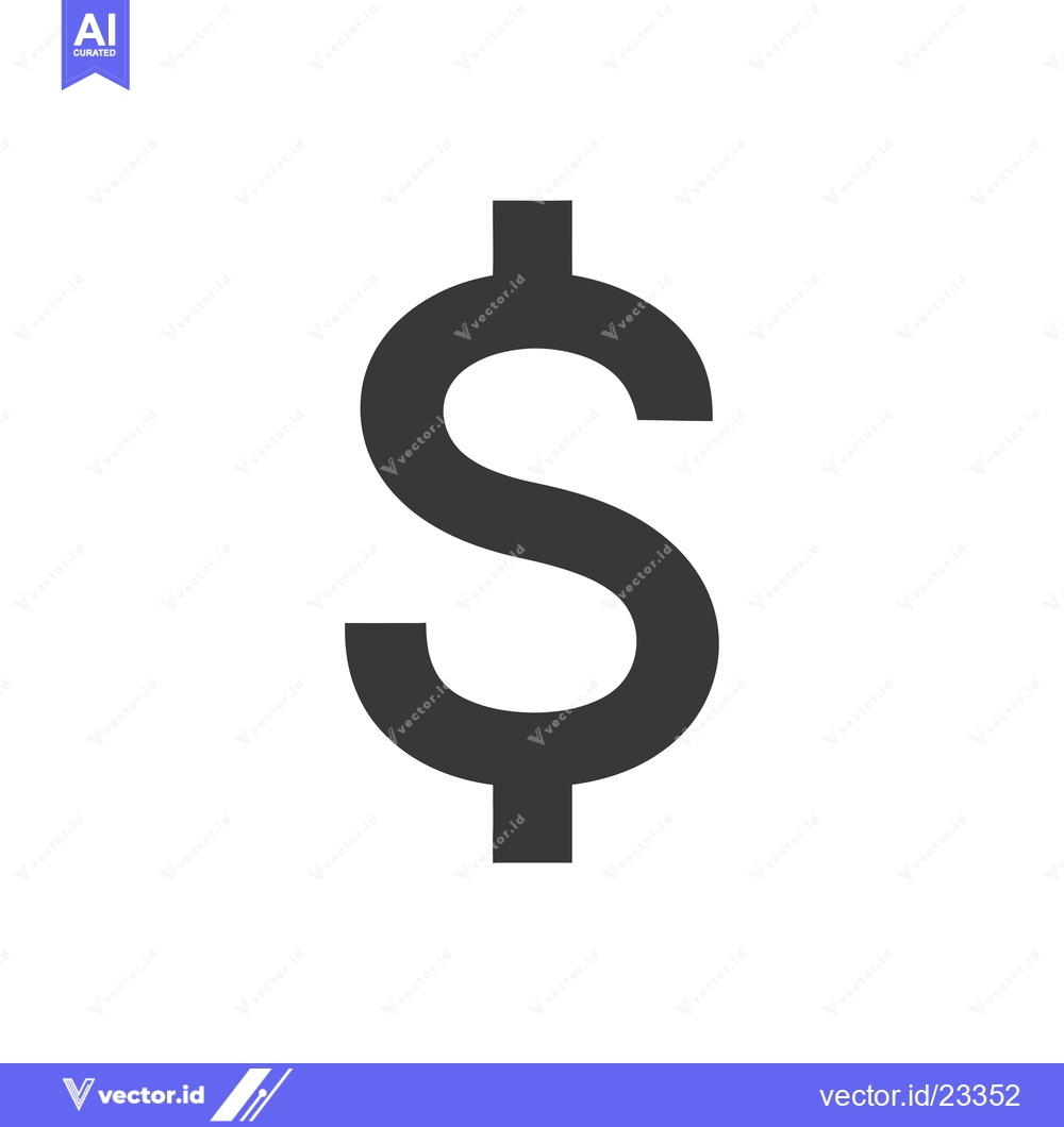 Premium Vector dari Black and White Dollar Sign Symbol
