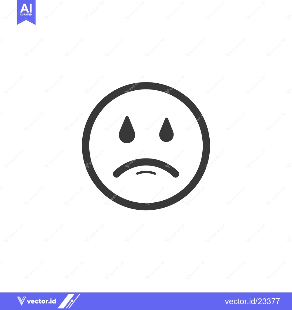 Premium Vector dari Black and White Emoji Depicting Sadness