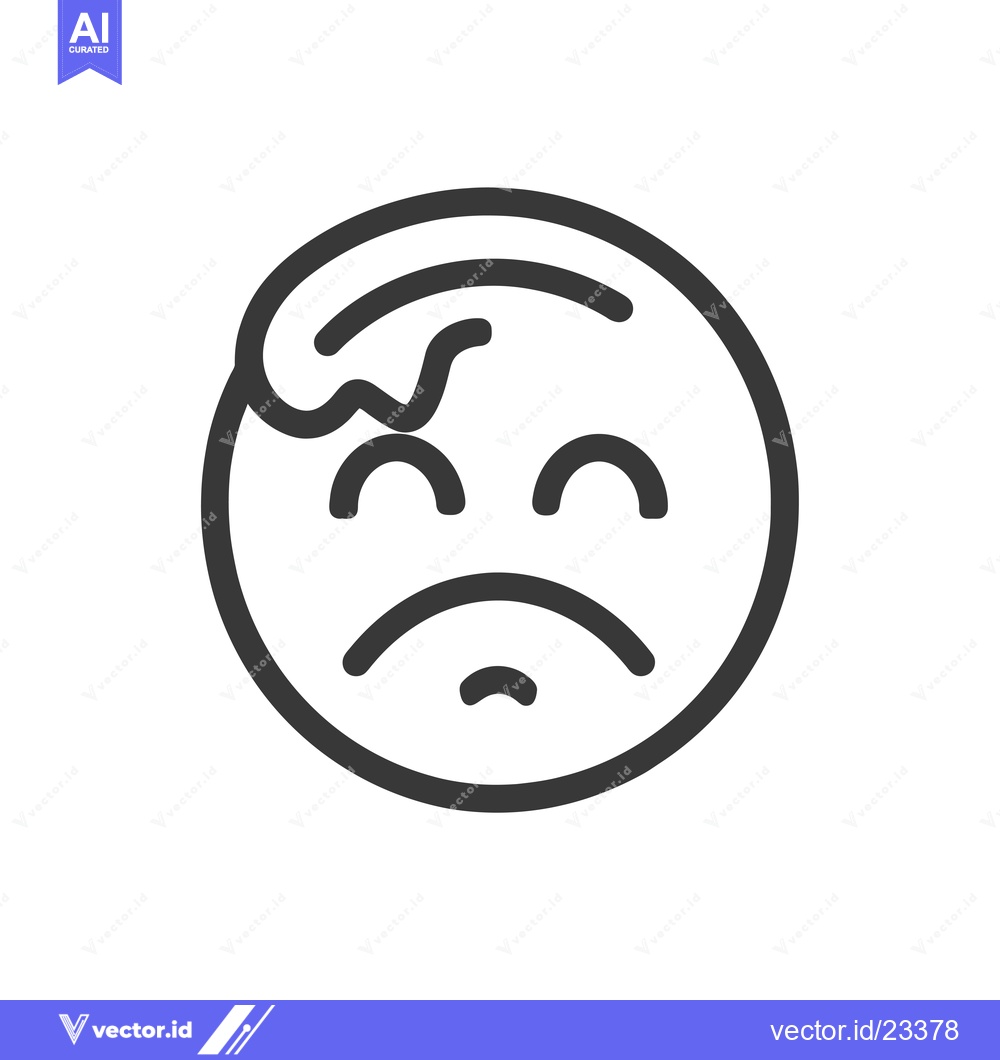 Premium Vector dari Black and White Emoji of a Sad Face with a Smug Look