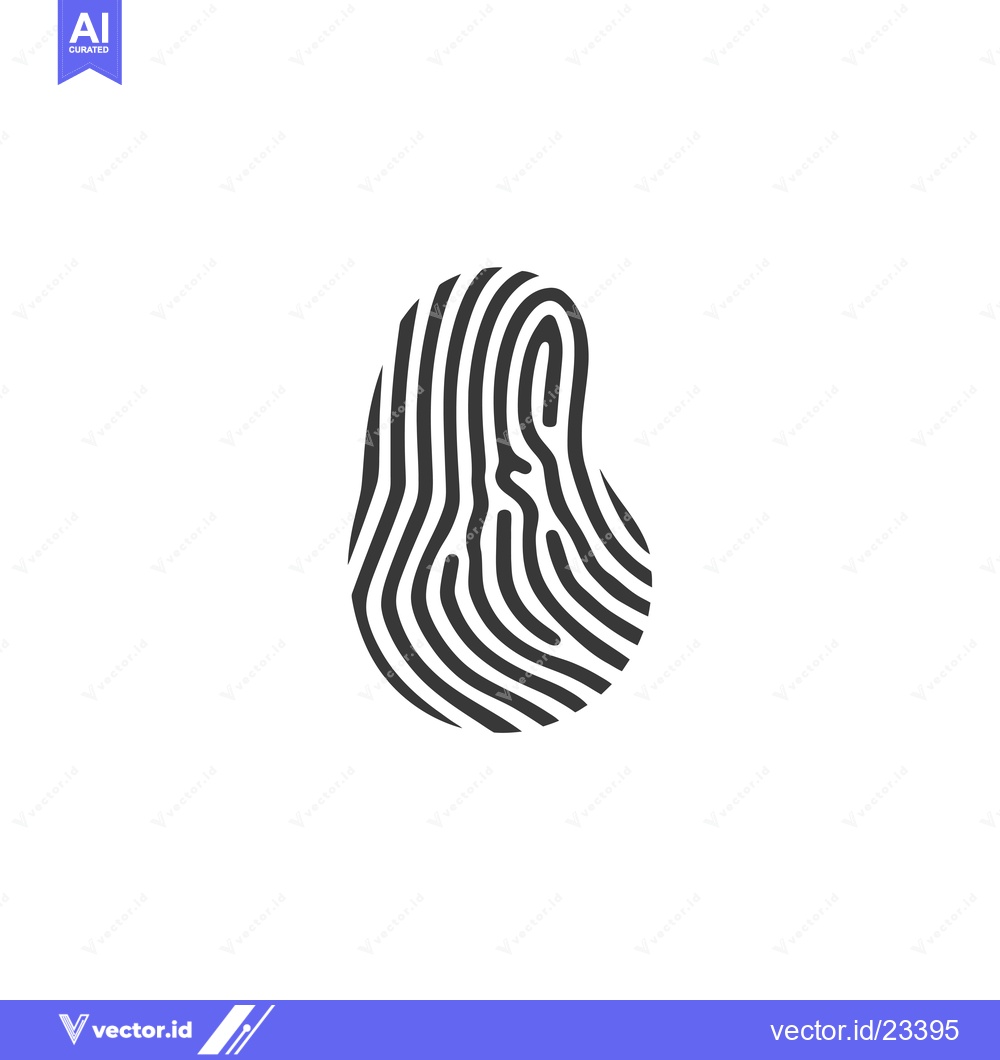 Premium Vector dari Black and White Fingerprint Icon Illustration