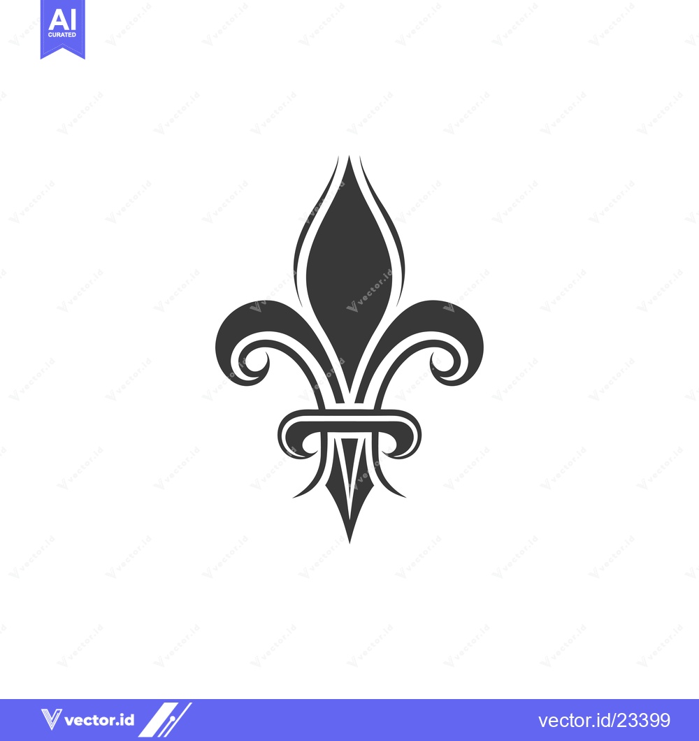 Premium Vector of Black and White Fleur-de-lis Design