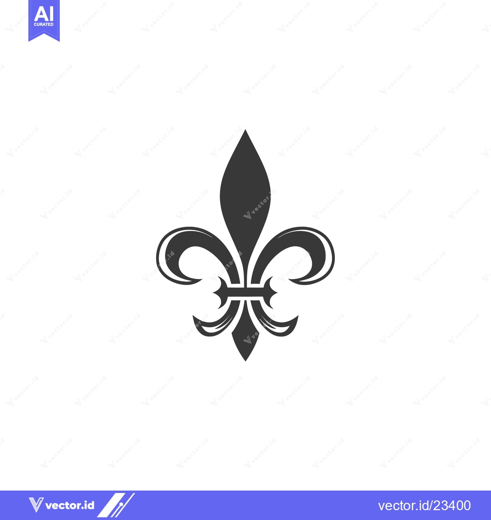 Premium Vector of Black and White Fleur-de-lis Illustration