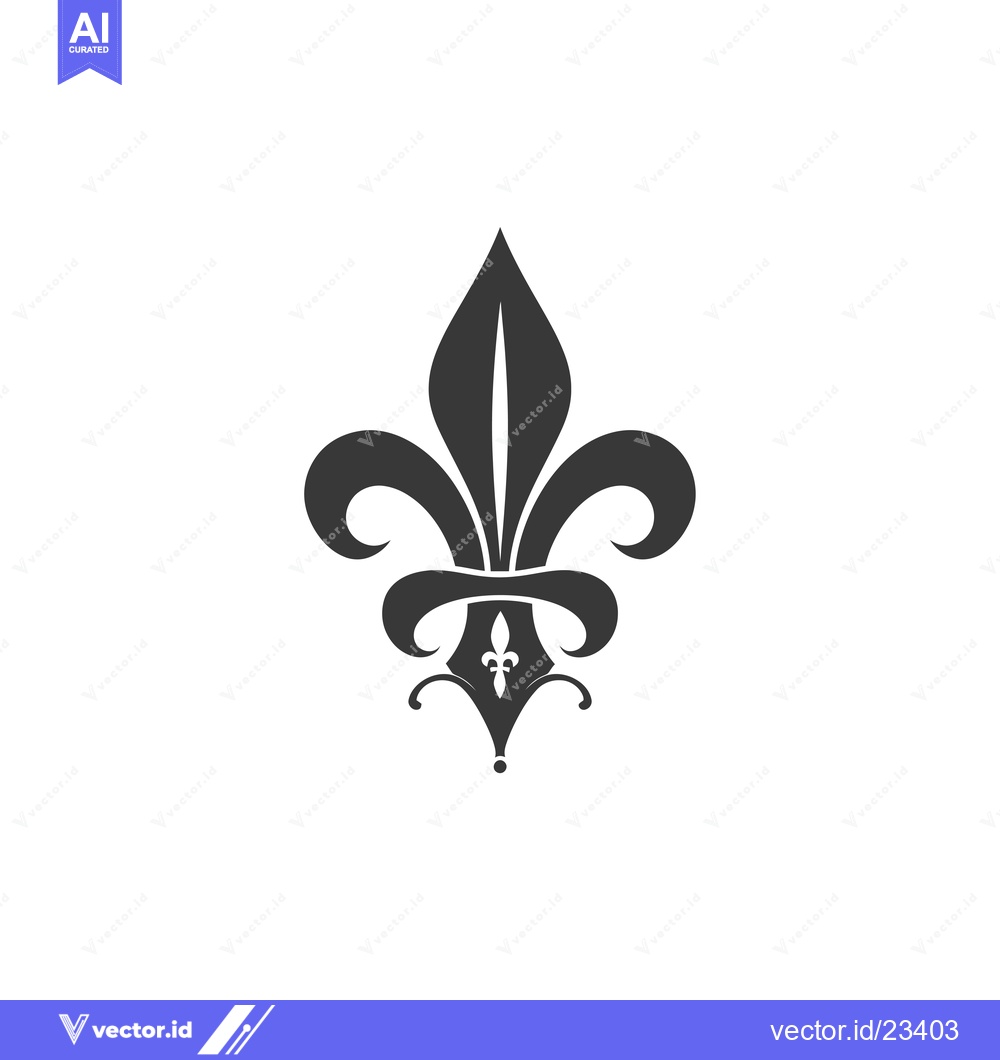 Premium Vector dari Black and White Fleur-de-lis with a White Fleur-de-lis in the Center