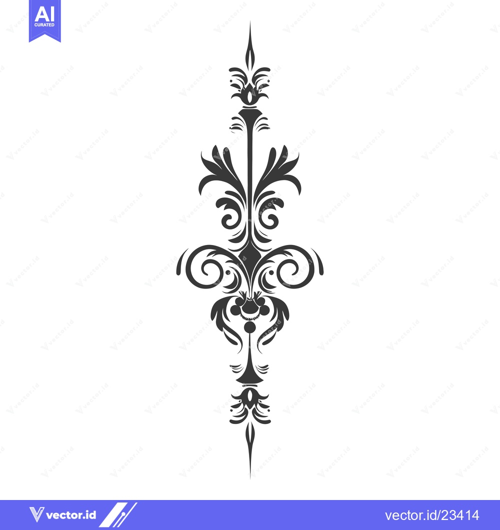 Premium Vector of Black and White Floral Design with Swirls and Shapes
