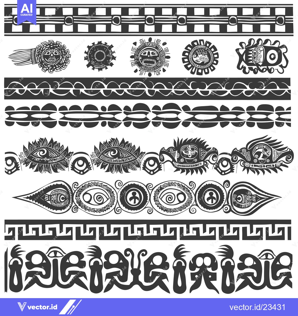 Premium Vector of Black and White Geometric and Tribal Pattern Designs
