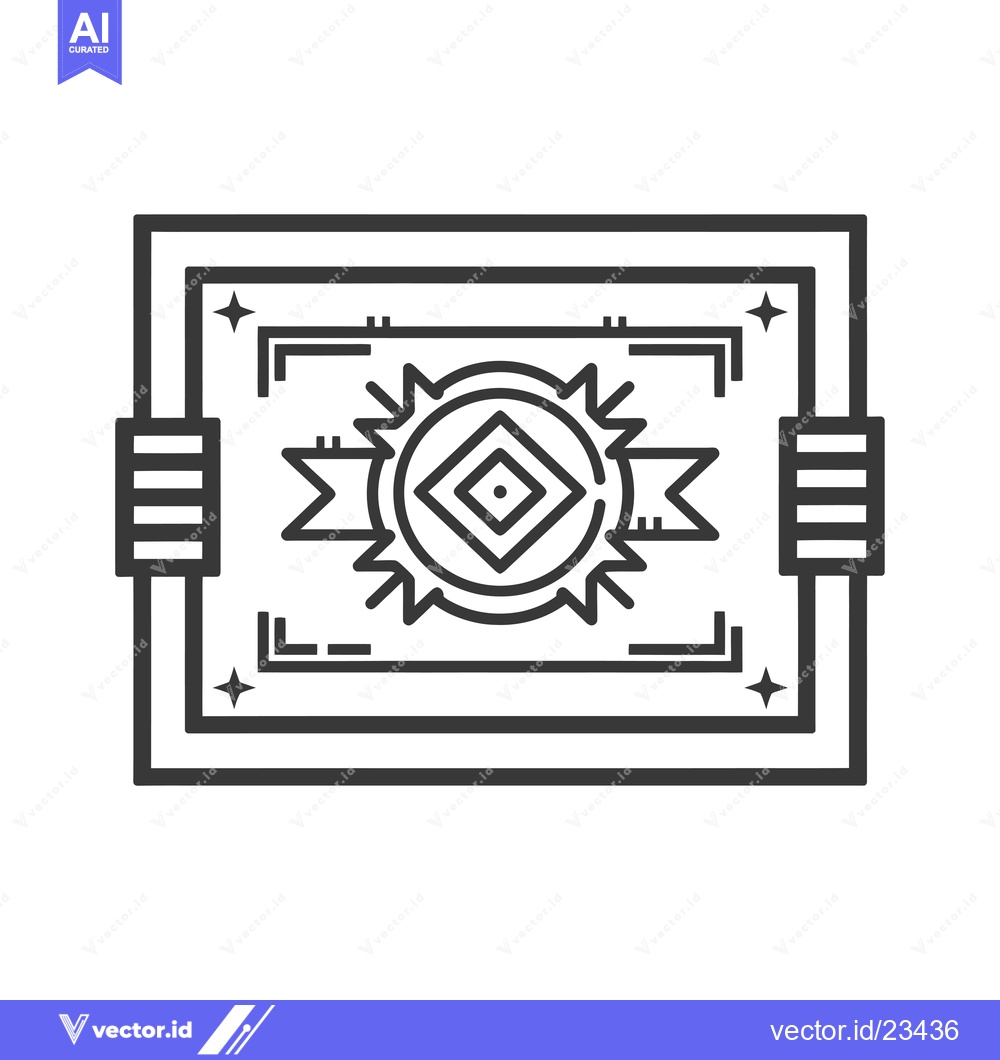 Premium Vector dari Black and white geometric design with a diamond in a circle within a s