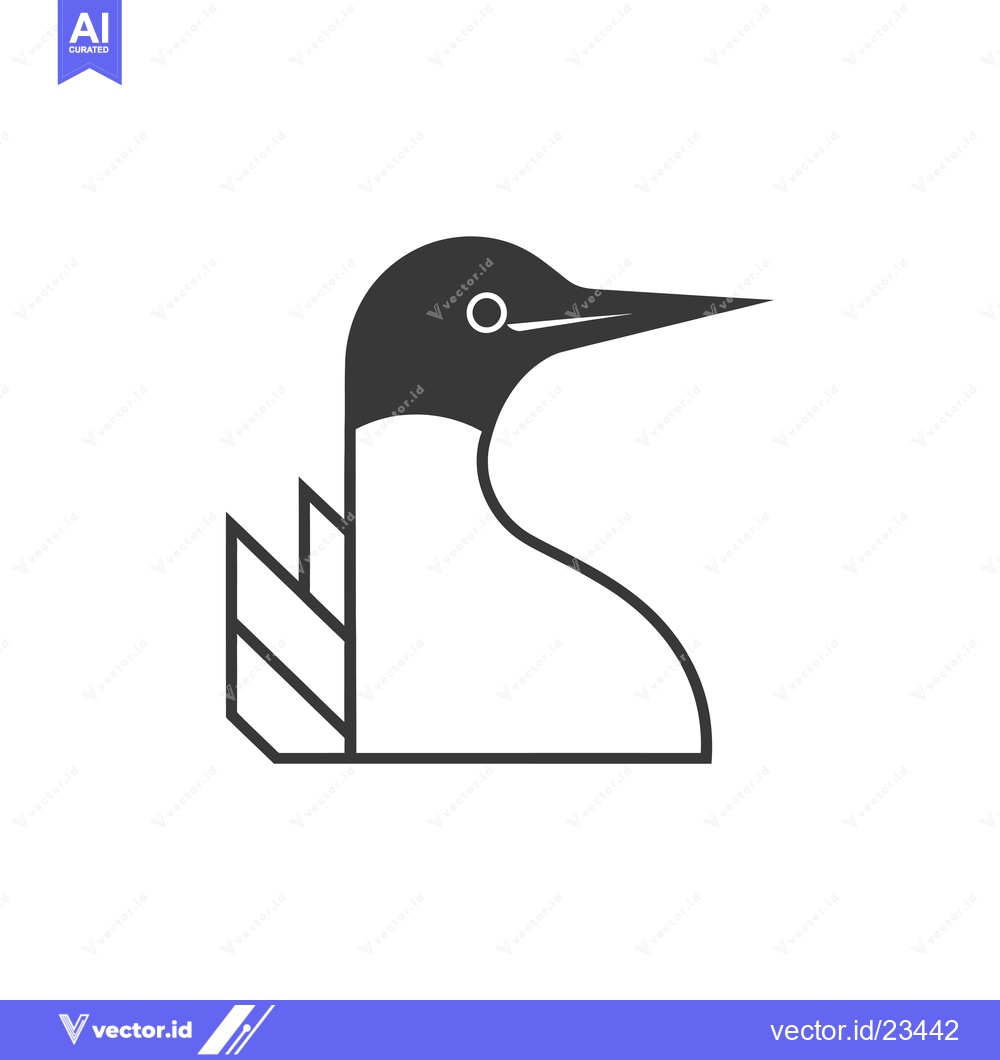 Premium Vector of Black and White Geometric Illustration of a Bird