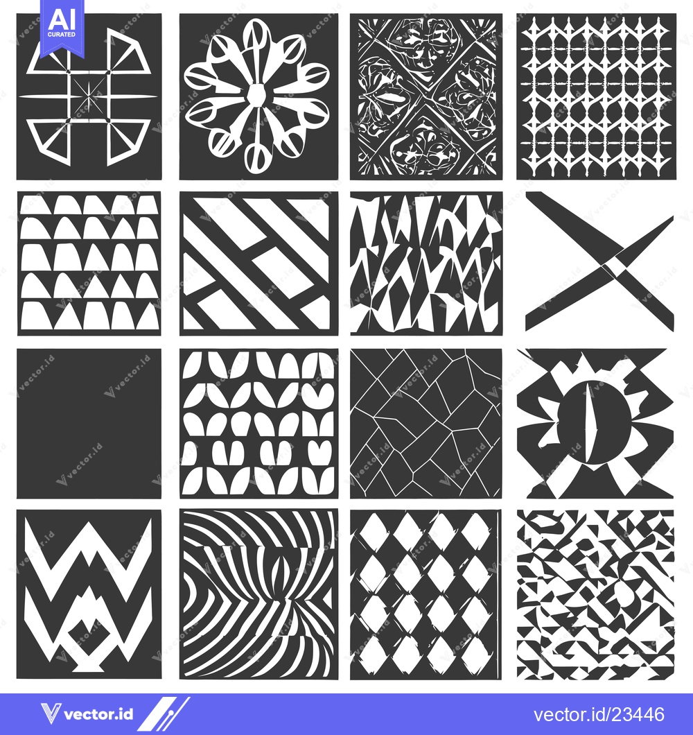 Premium Vector dari Black and White Geometric Pattern Tiles