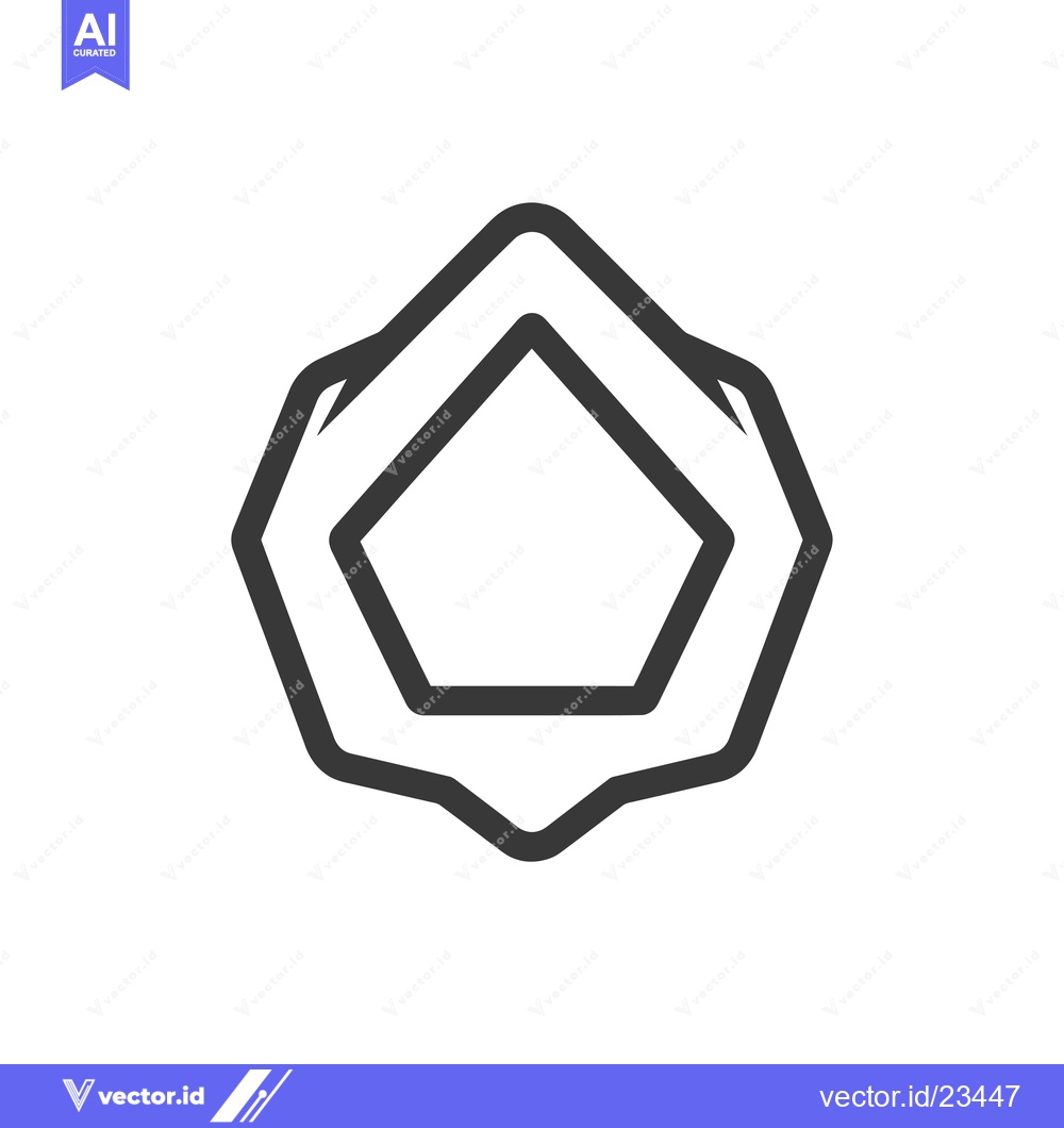 Premium Vector dari Black and White Geometric Shape with Five Sides