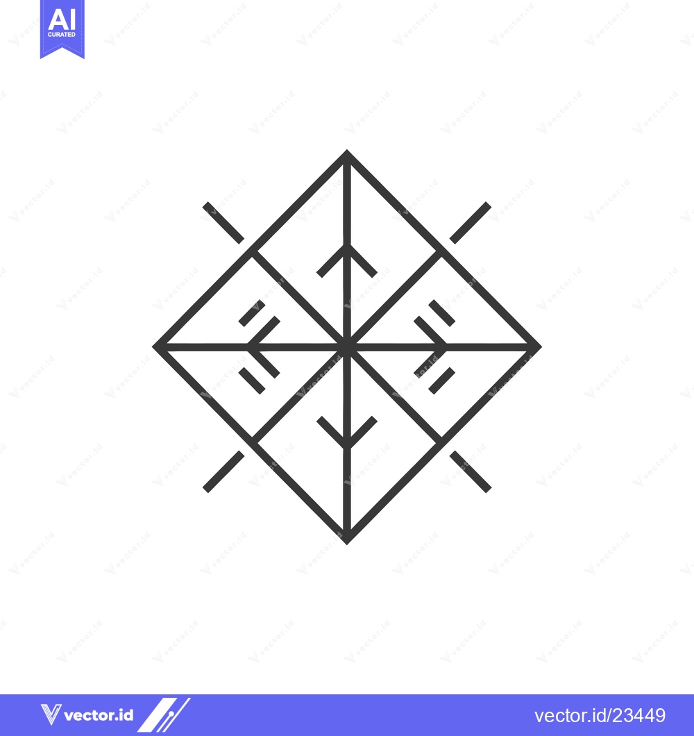 Premium Vector dari Black and White Geometric Square with Arrows Pointing in All Direction