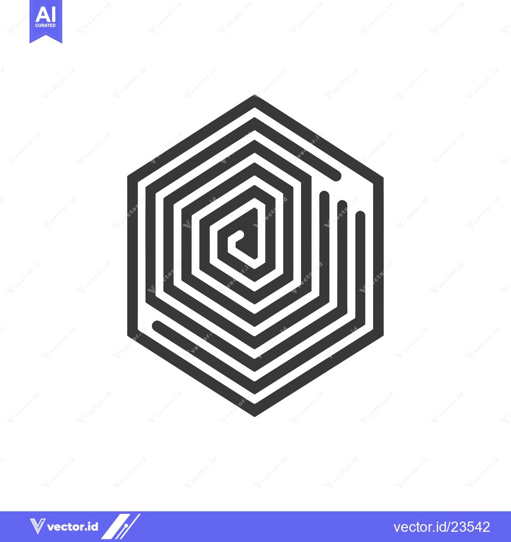 Premium Vector dari Black and White Hexagonal Spiral Pattern