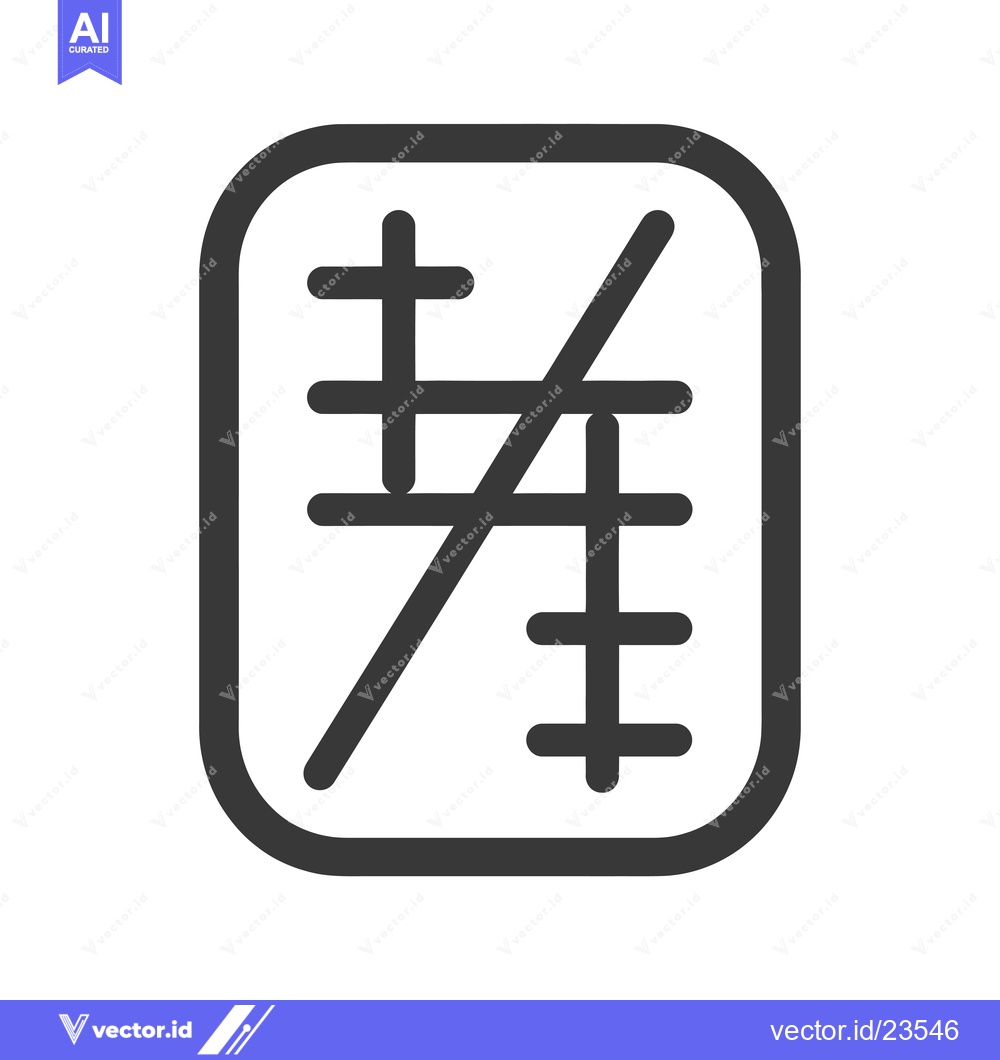 Premium Vector of Black and White Icon Depicting a Japanese Character