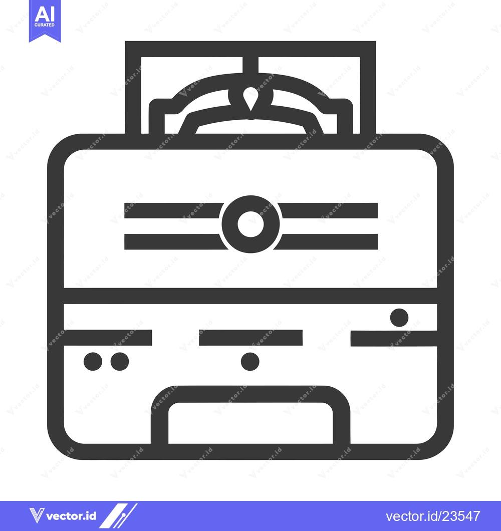 Premium Vector of Black and White Icon Depicting a Retro Radio with Antenna