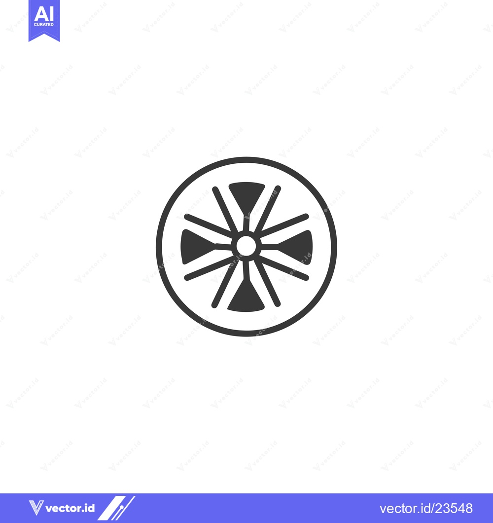 Premium Vector of Black and White Icon Depicting a Wheel