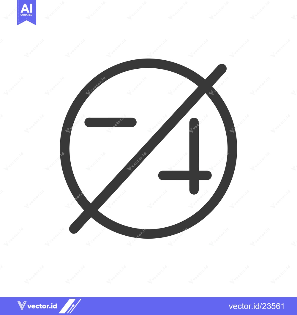 Premium Vector of Black and White Icon of a Circle with a Diagonal Line Through It and M