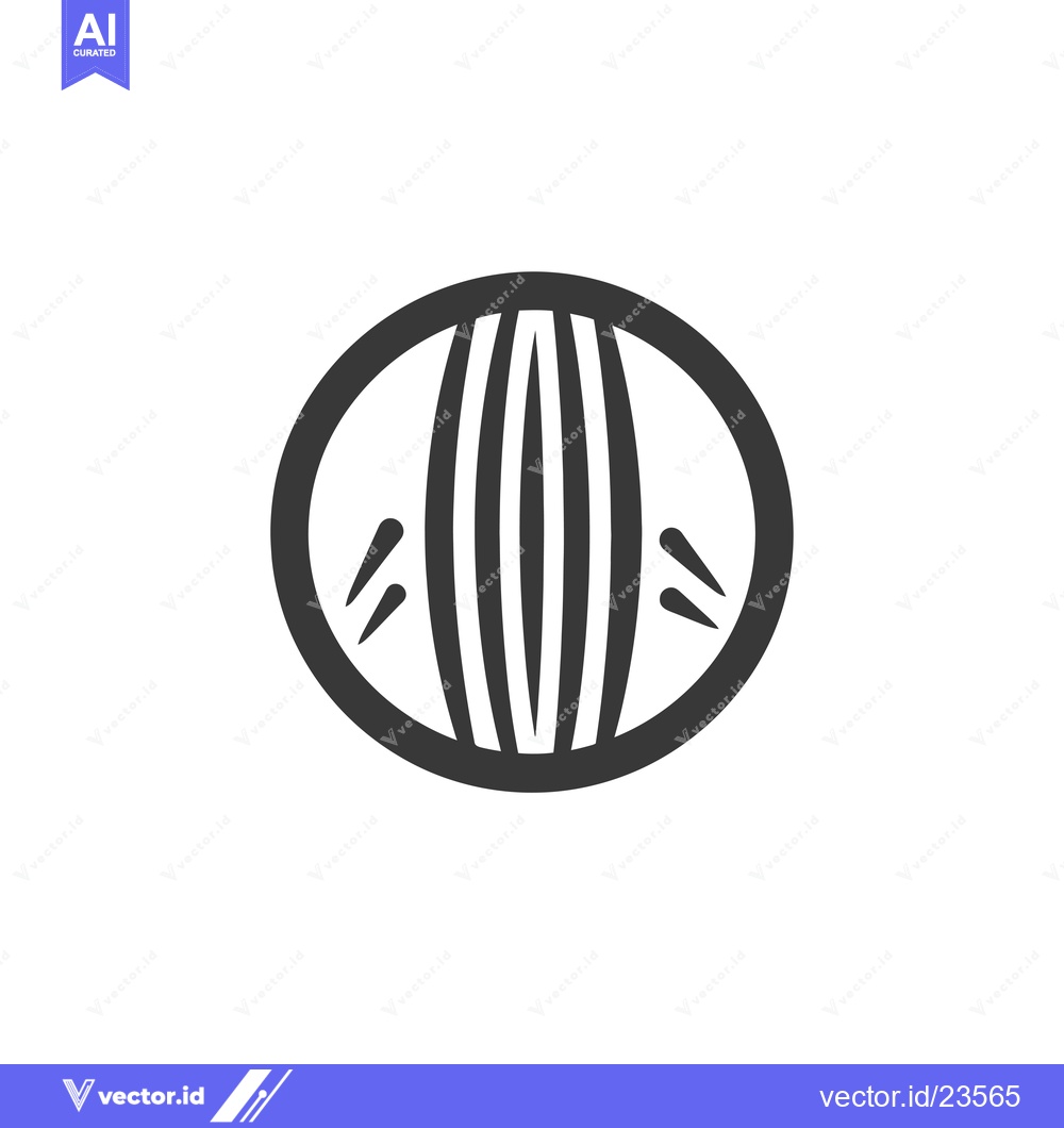 Premium Vector of Black and white icon of a cricket ball