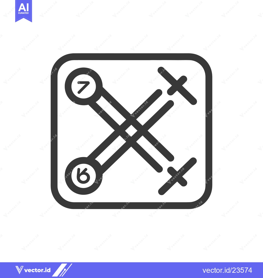Premium Vector dari Black and White Icon of a Drone with a Number 6 and 7 on its Propeller